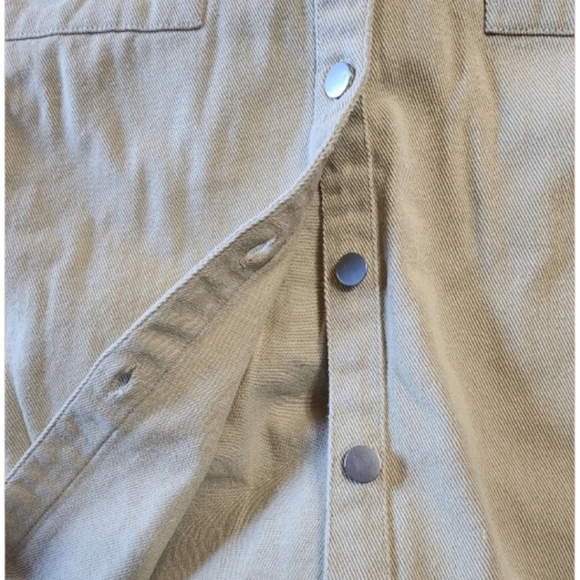 NWT Bibi Cream Crochet Sleeve Shacket Modern Vintage Cozy Statement Medium - Picture 6 of 10